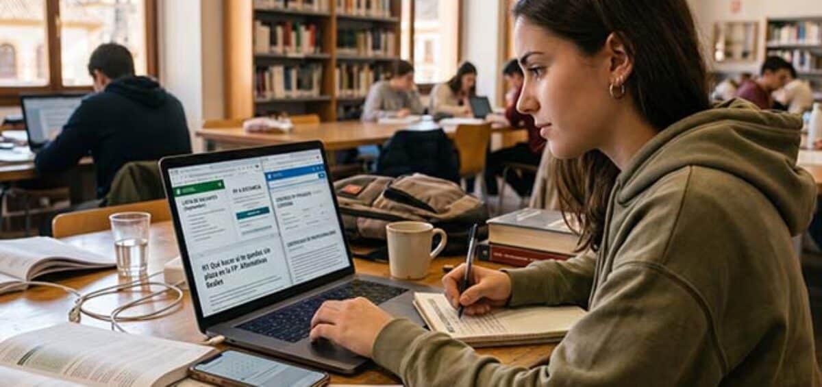 Qué hacer si te quedas sin plaza en la FP que querías: alternativas reales 2 persona buscando alternativas en su portátil